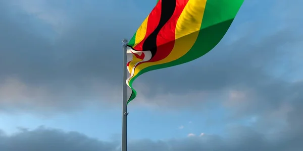 3d representación de la bandera nacional de Zimbabue — Foto de Stock