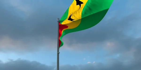 3D-Darstellung der Nationalflagge von Sao Tome And Principe — Stockfoto