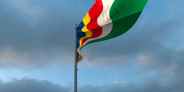 3d renderização da bandeira nacional das Seicheles — Fotografia de Stock