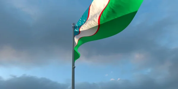3d Utförande av Uzbekistans nationella flagga — Stockfoto