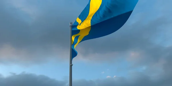 3d weergave van de nationale vlag van Zweden — Stockfoto