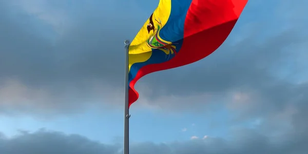 3d representación de la bandera nacional del Ecuador —  Fotos de Stock