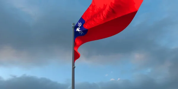 3d representación de la bandera nacional de Taiwán — Foto de Stock