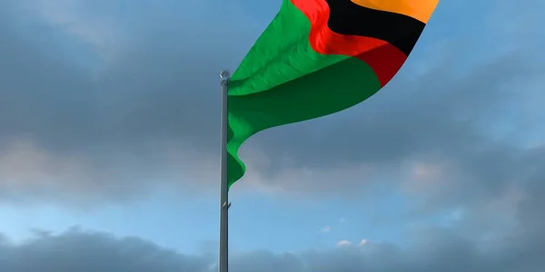 3d renderowanie flagi narodowej Zambii — Zdjęcie stockowe