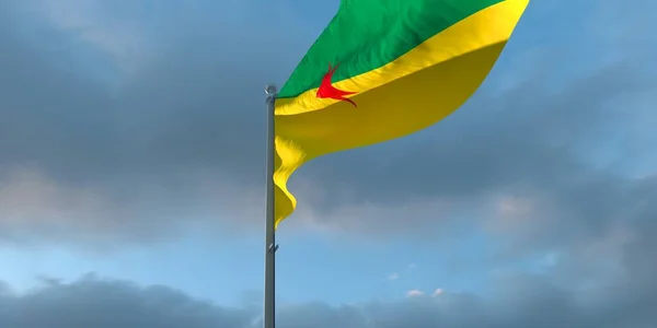 3d Utförande av Franska Guyanas nationella flagga — Stockfoto