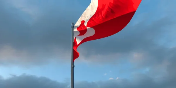 3d representación de la bandera nacional de Groenlandia —  Fotos de Stock