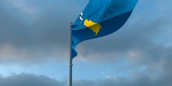 3d renderowanie flagi narodowej Kosowa — Zdjęcie stockowe
