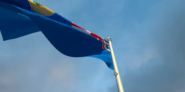 3d representación de la bandera nacional de la Montserrat — Foto de Stock