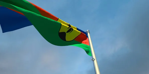 3d rendering of the national flag of the New Caledonia — Stock Photo, Image