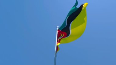 Mozambik 'in ulusal bayrağı rüzgarda dalgalanıyor.