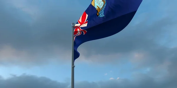 때아름다운 구름을 배경으로 세인트 헬레나의 국기를 렌더링하는 — 스톡 사진