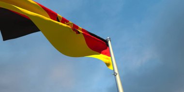 Alman Demokratik Cumhuriyeti 'nin ulusal bayrağının 3D sunumu