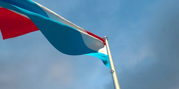 3d representación de la bandera nacional de Luxemburgo — Foto de Stock