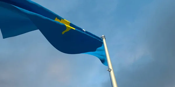3d візуалізація національного прапора Косово — стокове фото
