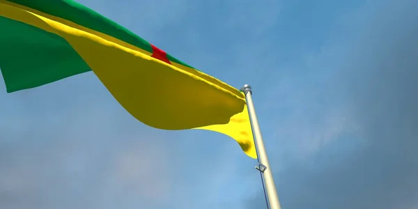 3d зображення національного прапора Французької Гвіани — стокове фото