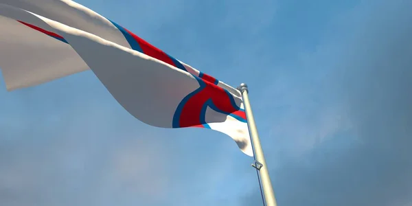 3d representación de la bandera nacional de las Islas Feroe — Foto de Stock