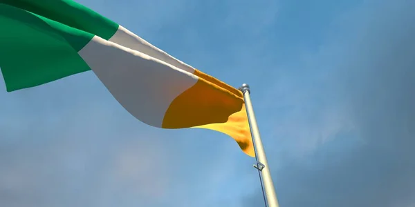 3d rappresentazione della bandiera nazionale della Costa d'Avorio — Foto Stock