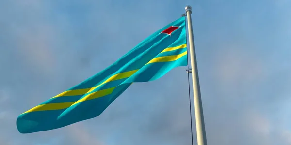 3d rendering of the national flag of the Aruba — Stock Photo, Image