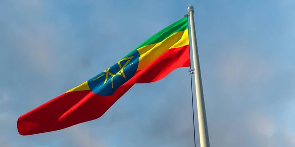 3d representación de la bandera nacional de Etiopía — Foto de Stock