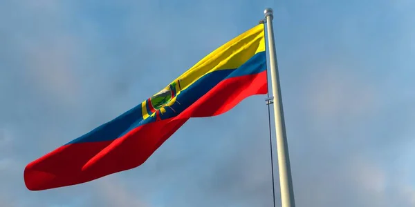 3d weergave van de nationale vlag van Ecuador — Stockfoto