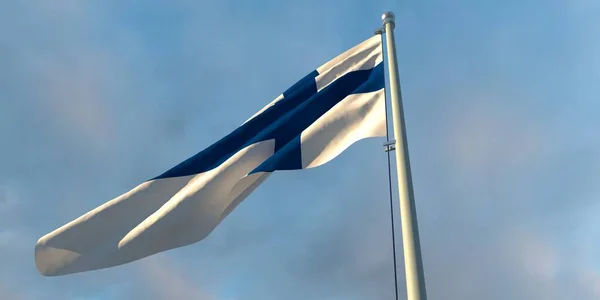 3d representación de la bandera nacional de Finlandia —  Fotos de Stock
