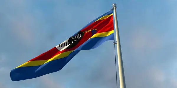 3d representación de la bandera nacional de Suazilandia — Foto de Stock
