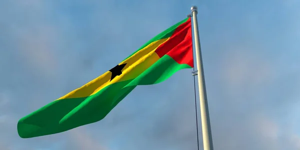 3d rendering of the national flag of the Sao Tome And Principe — Stock Photo, Image