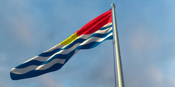 3d representación de la bandera nacional del Kiribati — Foto de Stock