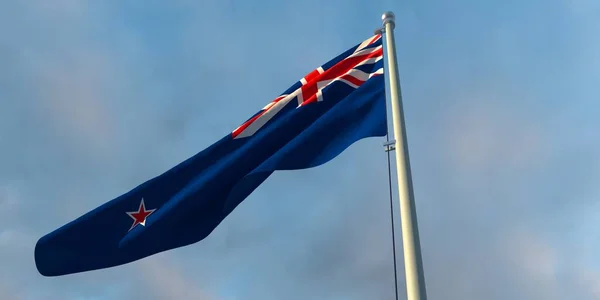 3d新西兰国旗的绘制 — 图库照片