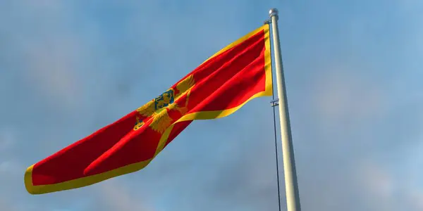 3d representación de la bandera nacional de Montenegro — Foto de Stock