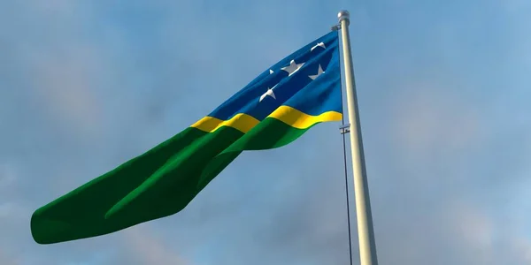 3d rendu du drapeau national des Îles Salomon — Photo