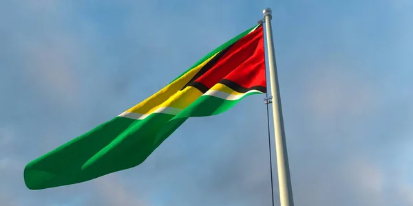 3d representación de la bandera nacional de Guyana — Foto de Stock