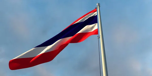 3d vykreslování národní vlajky Thajska — Stock fotografie