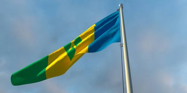 3ème rendu du drapeau national de la Saint-Vincent-et-les Grenadines — Photo