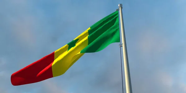 3d Utförande av Senegals nationella flagga — Stockfoto