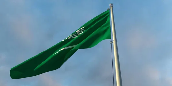 3d vykreslování státní vlajky Saúdské Arábie — Stock fotografie
