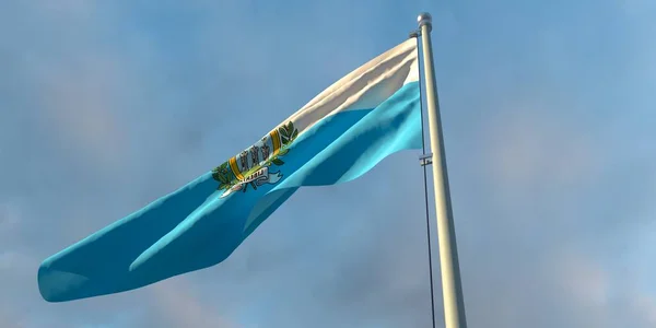 A San Marino nemzeti zászló 3D-s kiadása — Stock Fotó