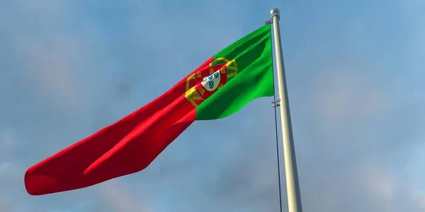 3d representación de la bandera nacional de Portugal — Foto de Stock