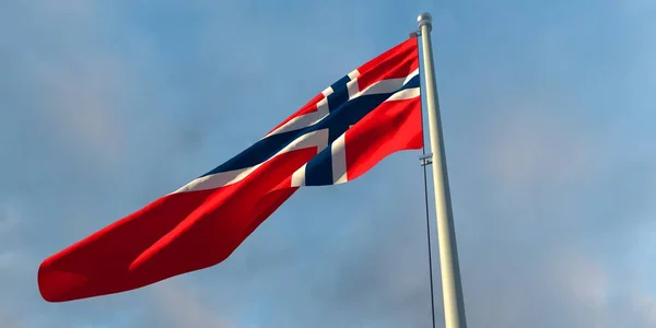 3d renderização da bandeira nacional da Noruega — Fotografia de Stock