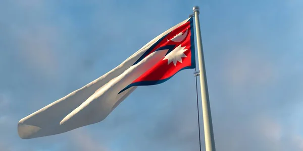 3d representación de la bandera nacional de Nepal — Foto de Stock