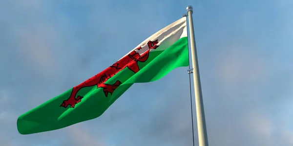 3d weergave van de nationale vlag van Wales — Stockfoto