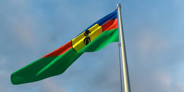 3d representación de la bandera nacional de Nueva Caledonia — Foto de Stock