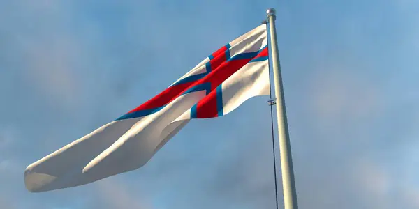 3d renderização da bandeira nacional das Ilhas Faroé — Fotografia de Stock