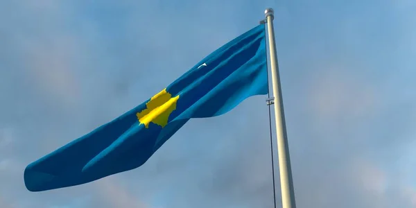 3d renderização da bandeira nacional do Kosovo — Fotografia de Stock