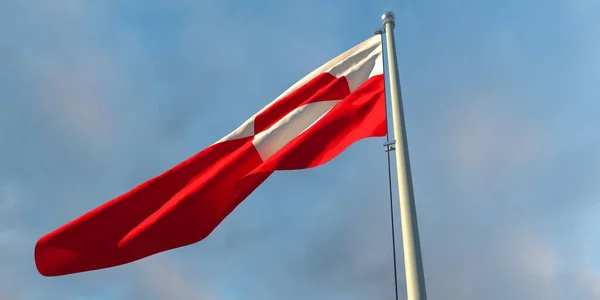 グリーンランドの国旗の3Dレンダリング — ストック写真