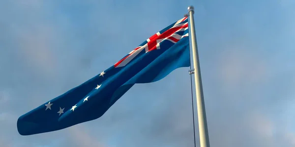 3d weergave van de nationale vlag van de Cookeilanden — Stockfoto