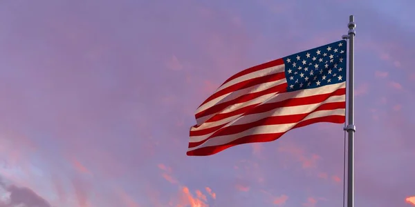 3d weergave van de nationale vlag van de Verenigde Staten van Amerika — Stockfoto