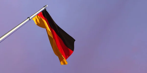 Almanya bayrağının rüzgarda dalgalanan 3D görüntüsü — Stok fotoğraf