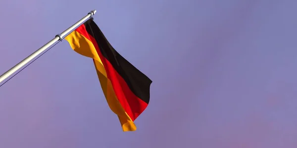 Representación en 3D de la bandera nacional de Alemania ondeando al viento — Foto de Stock