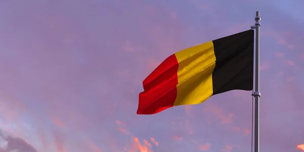 3d representación de la bandera nacional de Bélgica — Foto de Stock